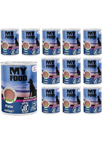 Food Yetişkin Köpek Biftekli Pate 400 gr x 12 Adet