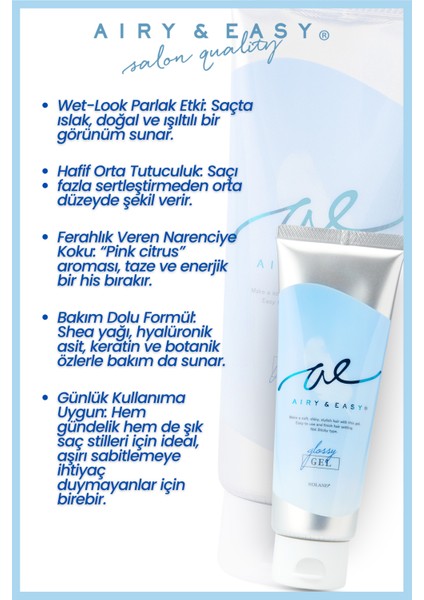 Airy & Easy Glossy Gel Parlak ve Güçlü Saç Şekillendirici fiyatları