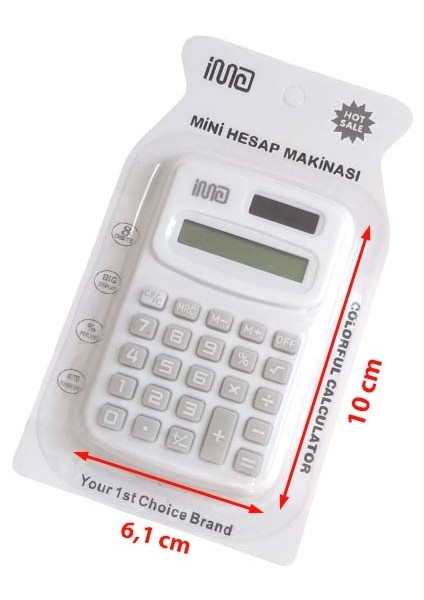Güneş Enerjili ve Pilli 8 Haneli Küçük Hesap Makinesi (1 Adet) (Ebat: 10 cm x 6,1 Cm) fiyatları