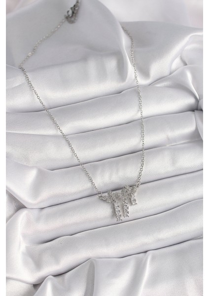 316L Çelik Gümüş Renk Zincir Zirkon Taşlı Kelebek Model Sallantı Detay Kadın Kolye - Lisinya fiyatları