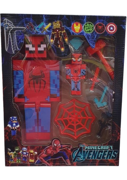 Minecraft Dev Spider-Man Figür ve Aksesuarları - 1999 (Lisinya)