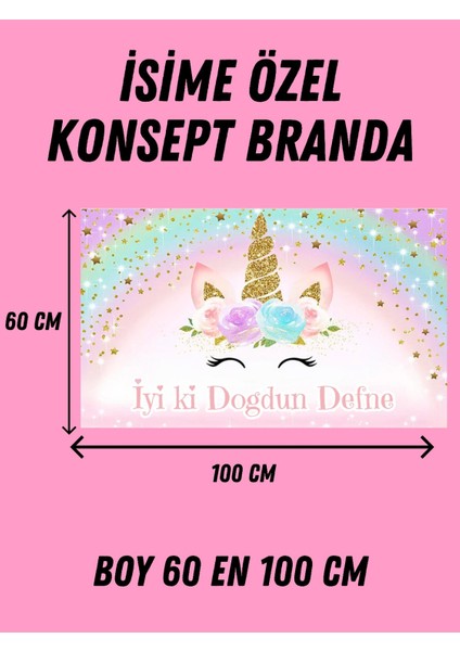 Kişiye Özel Unicorn Temalı Özel Doğum Günü Afişi Arkafonu Vinil Branda Pankart Doğum Günü Parti Seti fiyatları