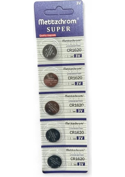 Süper Düğme Pil 3V CR1620 Lityum 20'li Paket CR-1620 Cr 1620