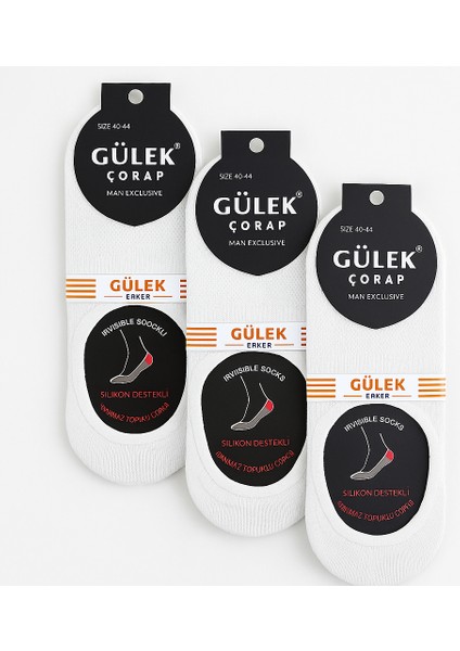 Erkek Babet Çorap 12’lü Paket – Silikon Destekli, Kaymaz, 40-44 Numara
