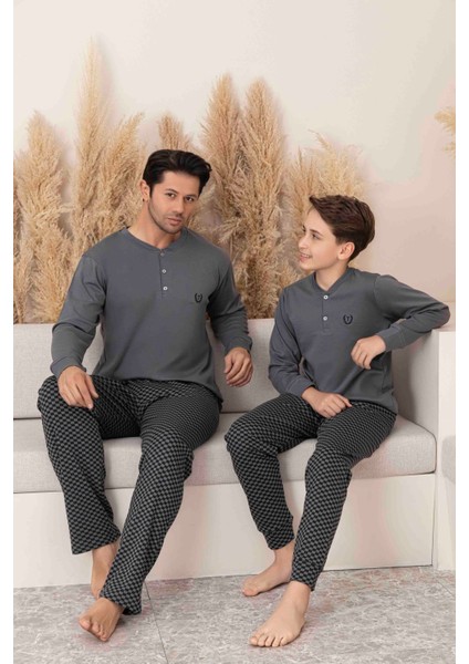 Baba Oğul Kombin Yapılabilir Uzun Kollu Interlok Aile Bağı Pijama TAKIMI-4100 fiyatları