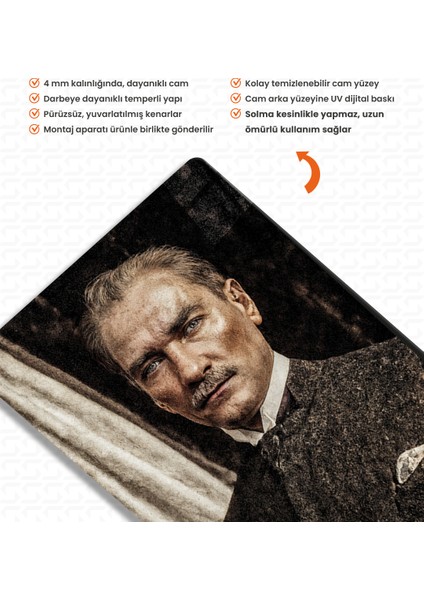 Ne Mutlu – Mustafa Kemal Atatürk – Ata Sözü Cam Tablo modelleri