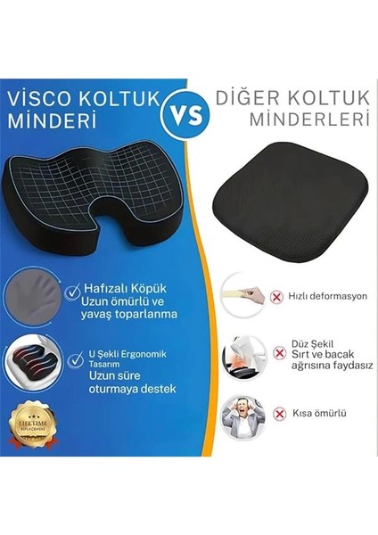 Ortopedik Oturma Minderi Visko Cocix Elastik Minder Basur Minderi Oturma Simidi Yastığı