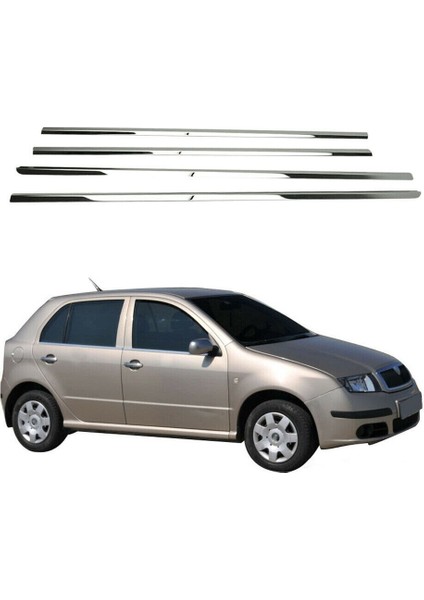 Skoda Fabia Hb Uyumlu Cam Çıtası 4 Parça 2000-2007 Paslanmaz Krom fiyatları