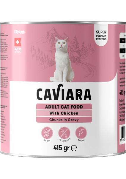 Sos Içinde Et Parçacıklı Balıklı Yetişkin Kedi Maması Konservesi 415 gr