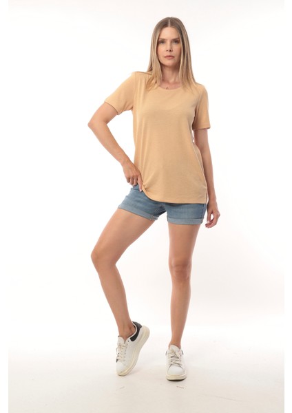 Kadın Buklet Kumaş Düz Sade Büyük Beden Curve Yarım Kol Bluz fiyatları