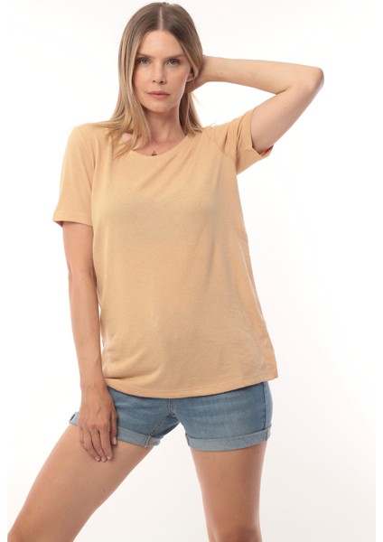 Kadın Buklet Kumaş Düz Sade Büyük Beden Curve Yarım Kol Bluz modelleri