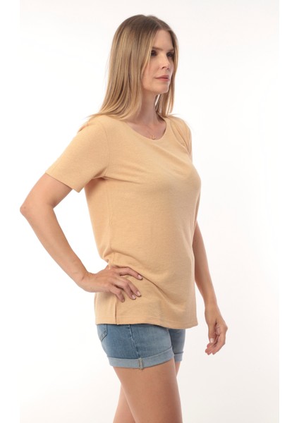 Kadın Buklet Kumaş Düz Sade Büyük Beden Curve Yarım Kol Bluz fırsatları