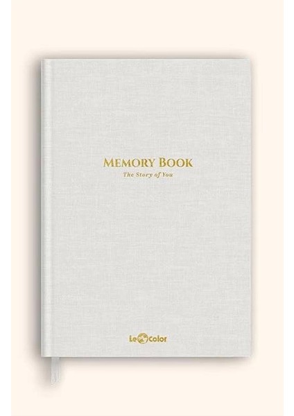 Memory Book Keten Hatıra Defteri Altın Kenarlı Anı Albümü Beyaz