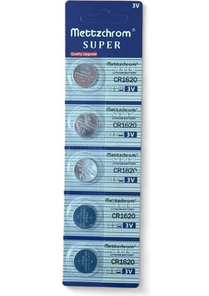 Süper Düğme Pil 3V CR1620 Lityum 5'li Paket CR-1620 Cr 1620 modelleri