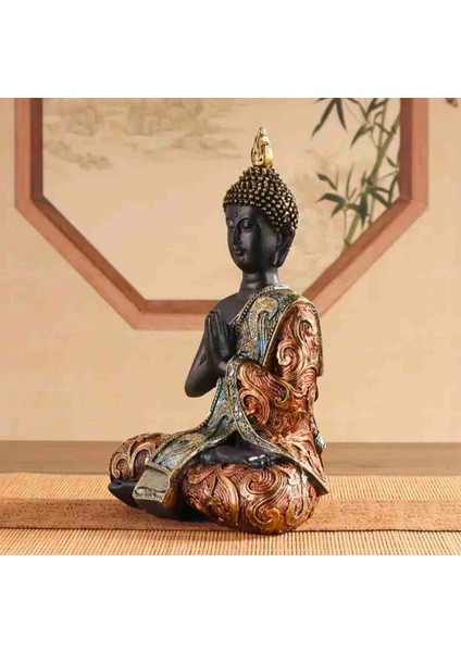 Budha Buda Biblo Heykel, El Boyama Taş Ürün 19 cm modelleri