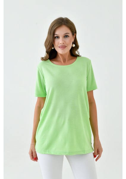 Kadın Buklet Kumaş Düz Sade Büyük Beden Curve Yarım Kol Bluz fiyatları