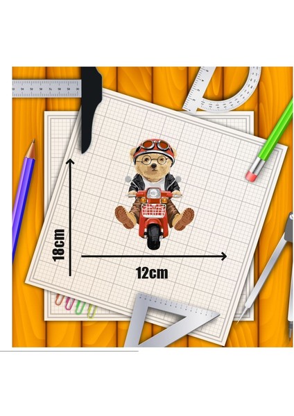 Sevimli Ayıcık 18X12 cm Motorsiklet Kask Laptop ve Oto Sticker fiyatları