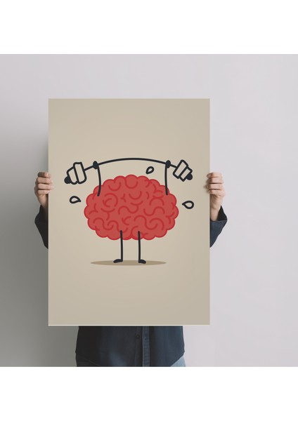 Çerçevesiz Poster Sporcu Beyin, Dijital Baskı Poster Sporcu Beyin, Ofis, Ev Dekorasyon
