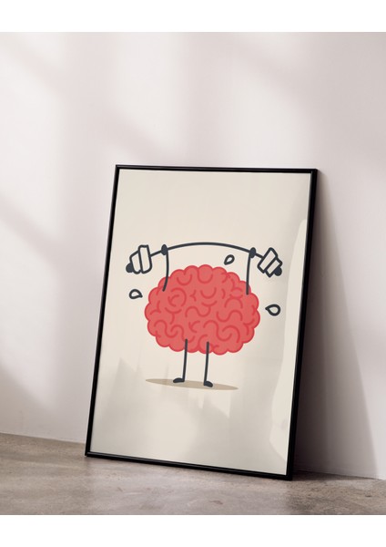 Çerçevesiz Poster Sporcu Beyin, Dijital Baskı Poster Sporcu Beyin, Ofis, Ev Dekorasyon