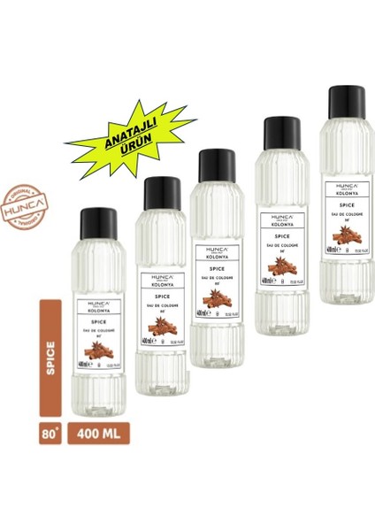 Tarçın Kolonyası 400 ml – Ferahlatıcı Baharatlı Koku, Kalıcı Etki 5 Adet fırsatları