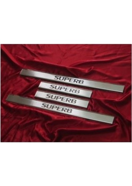 Skoda Superb-3 B7 Uyumlu Kapı Eşiği 4 Parça 2015 Üzeri Paslanmaz Krom