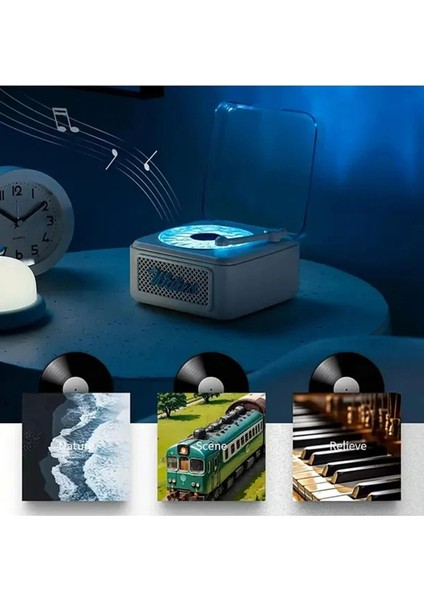 Nostalji Mini Plak Görünümlü Radyolu Bluetooth Hoparlör 3D Ses Dalgası Retro Müzik Plak Pembe - Lisinya fırsatları