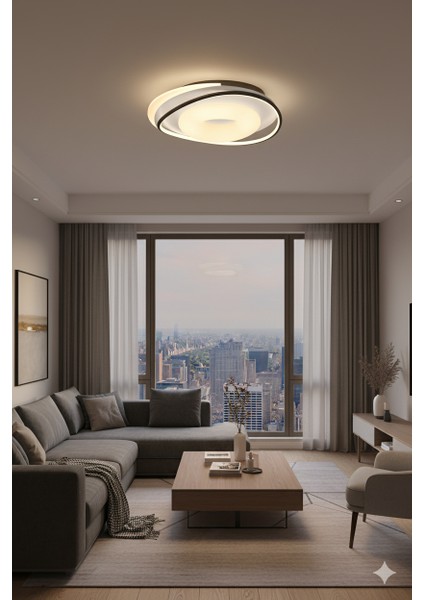 ESSLİGHT PALMİRA 50 LİK PLAFONYER LED AVİZE 3 RENK IŞIK MODLU (BEYAZ SARI GÜN IŞIĞI MODERN DEKORATİF AYDINLATMA indirimleri