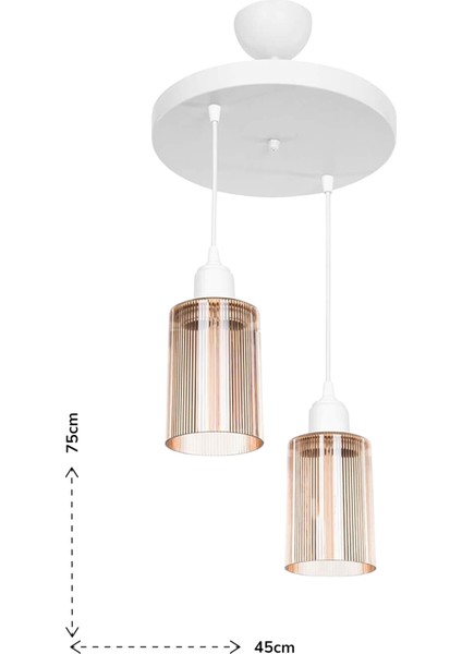 Sarmal 2’li Sarkıt Avize – Beyaz, Göbekli Bal Renk Camlı Modern ve Dekoratif Avize modelleri