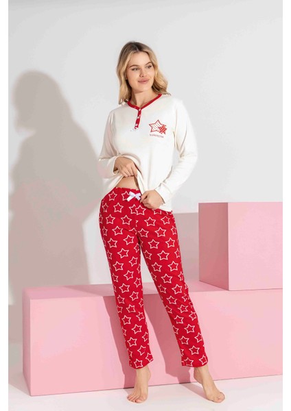 Anne-Kız Kombin Yapılabilir Uzun Kollu Interlok Aile Bağı Pijama TAKIMI-3198 modelleri