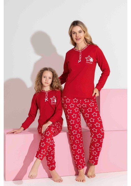 Anne-Kız Kombin Yapılabilir Uzun Kollu Interlok Aile Bağı Pijama TAKIMI-3198 fiyatları