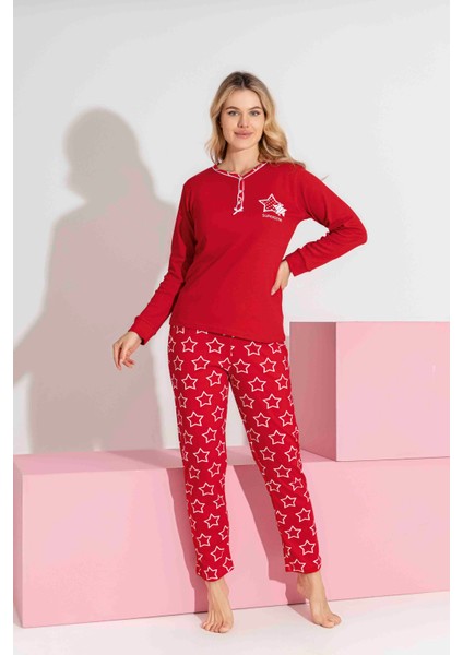 Anne-Kız Kombin Yapılabilir Uzun Kollu Interlok Aile Bağı Pijama TAKIMI-3198 modelleri