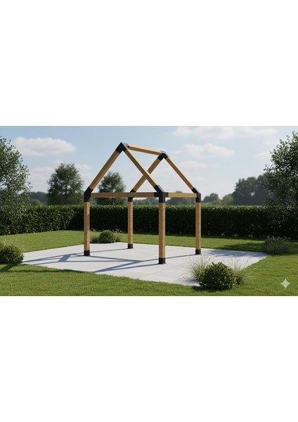 Çardak Pergole Birleştirme Aparatları Çatılı Set Halinde