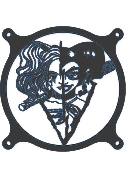 120MM Pc Fan Koruyucu Harley Queen