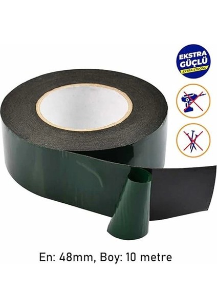 Çift Taraflı Köpük Bant Eva Montaj Bandı Siyah 48 mm x 10 Metre fiyatları