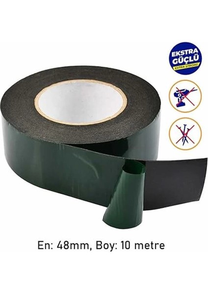 Çift Taraflı Köpük Bant Eva Montaj Bandı Siyah 48 mm x 10 Metre fırsatları