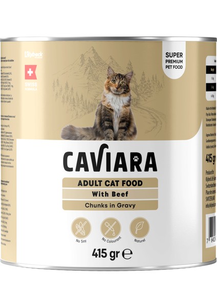 Sos Içinde Et Parçacıklı Dana Etli Yetişkin Kedi Maması Konservesi 415 gr