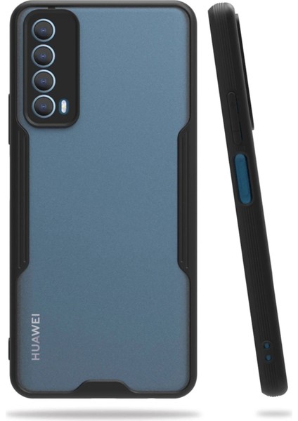 Huawei P Smart 2021 Kılıf Platin Silikon - SIYAH-(5796)