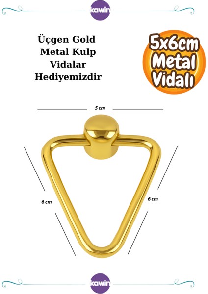 Üçgen Metal Sarkaç Gold Sarı Dolap Çekmece Mobilya Kulpu , Üçken Altın Mobilya Kulbu