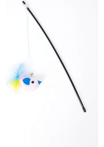 Tüylü Kedi Oltası | Peluş Mavi Kuşlu Kedi Oyun Oltası | Interaktif Kedi Oyuncağı fırsatları