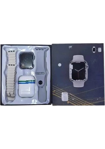 Yeni Nesil Akıllı Saat ve Kulaklık Seti Gümüş Kasa Zarif Tasarım Çok Fonksiyonlu indirimleri