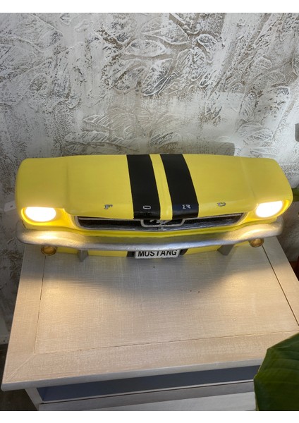 Işıklı Mustang Duvar Obje Araba, Sarı Siyah indirimleri