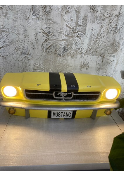 Işıklı Mustang Duvar Obje Araba, Sarı Siyah
