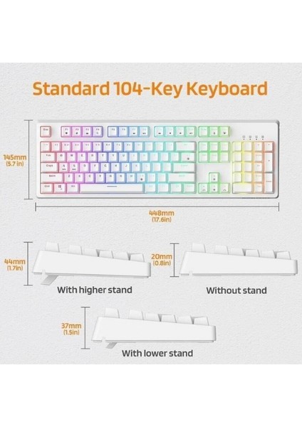 Beyaz Rgb Mavi Switch Q Gaming Tam Mekanik Kablolu Oyuncu Klavyesi K50 Bkb4 fırsatları