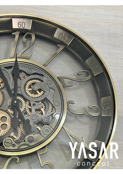 Viacronos Metal Çarklı Duvar Saati 55 cm fiyatları