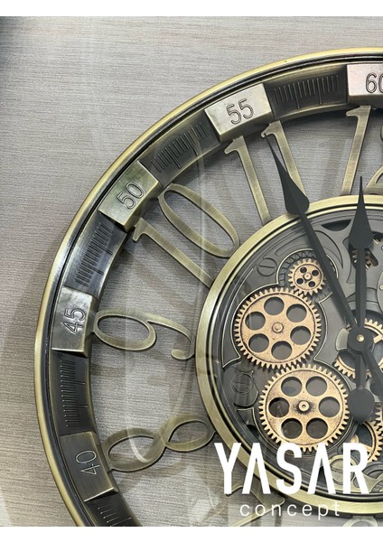 Viacronos Metal Çarklı Duvar Saati 55 cm modelleri