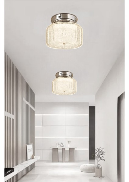 ESSLİGHT MERCAN TEKLİ ŞEKER CAMLI PLAFONYER LED AVİZE 3 RENK IŞIK MODLU (BEYAZ SARI GÜN IŞIĞI) MODERN DEKORATİF AYDINLATMA