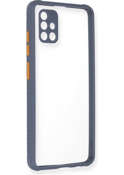 Samsung Galaxy A71 Kılıf Miami Şeffaf Silikon - GRI-(5796)