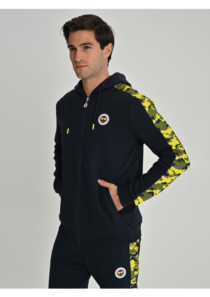 Lisanslı 25/26 Lacivert Tribün Kamuflaj Detaylı Kapşonlu Sweatshirt