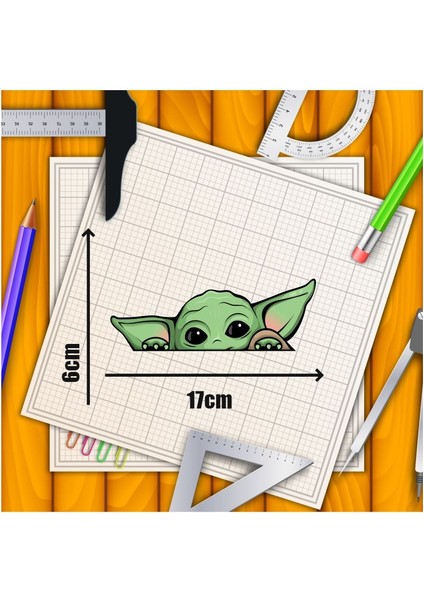 Star Wars Yoda Araba, Motorsiklet, Kask, Laptop,cam Sticker 17X6 cm fiyatları