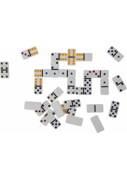 Metal Kutulu 28’li Renkli Domino – 6 Renk Eğlenceli Oyun Seti indirimleri